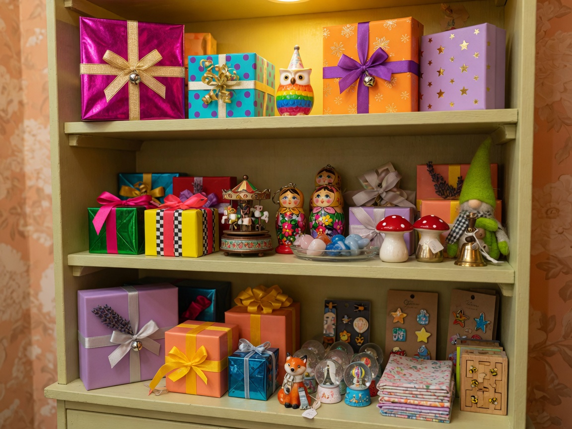 Gift boxes and shop curios