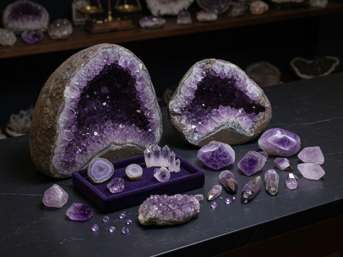 Amethyst and natural crystals